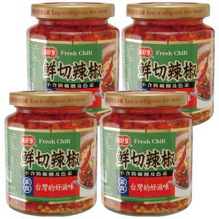 真好家 鮮切辣椒, 適用於涼拌、拌麵、沾醬, 280g, 4罐