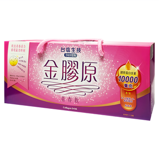 TAIYEN 台塩生技 金膠原青春飲禮盒, 每瓶高達10000mg膠原蛋白含量, 10瓶, 60ml, 1盒