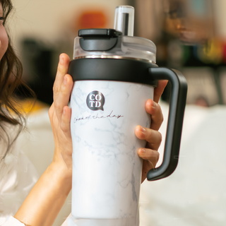 COTD 把手保溫杯, 1個, 大理石色, 800ml