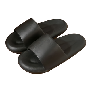 WARM HOUSE DECOR 暖&和家居 超Q厚底拖鞋 EVA環保材質 防滑耐磨, 250~255mm, 黑色