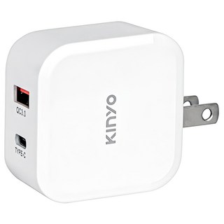 Kinyo 18W 雙孔PD電源供應器 PDCB-015 46 x 46 x 28mm 52g, 白色, 1個