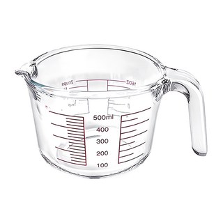 AHOYE 耐熱玻璃量杯 500ml 烹飪烘焙必備, 透明, 玻璃 透明, 1個
