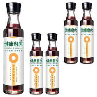 健康廚房 經典醇釀醬油, 美國非基改黃豆片, 古法釀造150天自然發酵, 300ml, 5瓶
