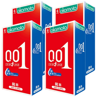 okamoto 岡本 0.01RL超潤滑保險套, 6個, 4盒