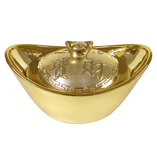 橘之屋 聚寶盒, 台灣製, 尺寸: 24.5*14.5*14.5公分, 亮金色, 1個