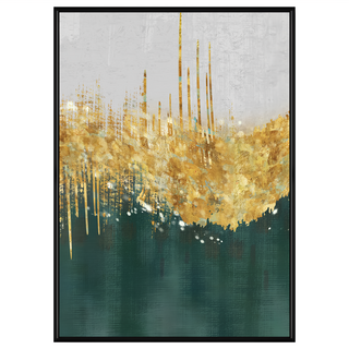 菠蘿選畫所 綠松石嵌金絲掛畫 40 x 30cm 框架 抽象藝術壁畫, 黑色