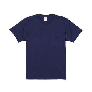 United Athle 厚磅口袋短T 圓筒無側縫線設計 衣領縱向裁剪 雙層縫製, 藏青