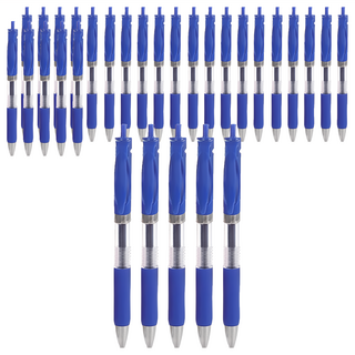 小麥購物 按壓中性筆 G199 0.5mm 11g 30支, 藍色, 1組