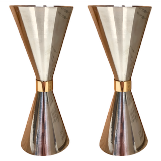 金環 刻度盎司杯 304不鏽鋼 銀色, 銀色 + 金色, 1個