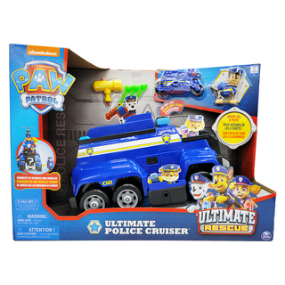 Spin Master PAW PATROL 汪汪隊立大功 終極救援聲光警察巡邏車 附阿奇 + 警用小車, 1組, 藍色, 23 x 49cm