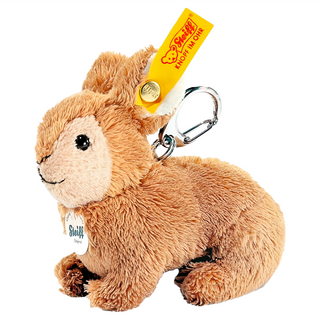 Steiff 金耳釦泰迪熊 Keyring rabbit 黃標玩偶 德國製兔子造型鑰匙圈, 10cm, 黃色, 1個