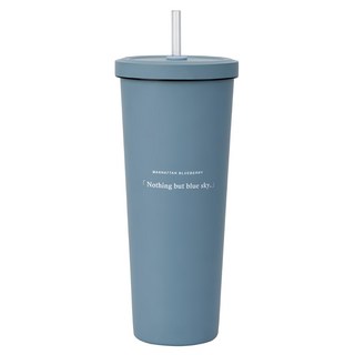 Oolab 良杯製所 莫蘭迪系列 二代不鏽鋼吸管杯, 曼哈頓藍莓, 850ml, 1個