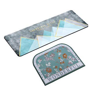 寢室安居 買1送1軟式珪藻土廚房地墊2件組 小地墊款式隨機, 1組, 灰色冰山