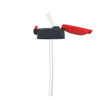 Skater PET水壺 吸管上蓋, 紅灰色, 480ml, 1個, 上蓋(內墊圈+吸管)