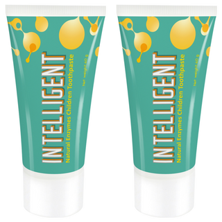 INTELLIGENT 因特力淨 兒童酵素牙膏, 溫和口感 無薄荷辛辣 無泡沫刺激 不含氟, 40g, 2條