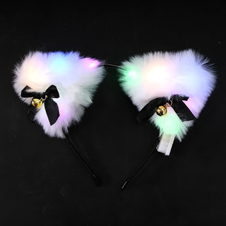 狐狸蝴蝶結髮箍, LED發光髮箍, 粉/白/藍, 蝴蝶結-彩光 61號, 1包