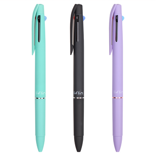 liflin 速乾三色筆, 薄荷綠 + 黑色 + 紫色款, 1組
