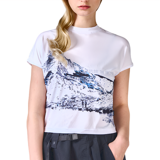 KZM印花涼感短袖上衣 白色 92%聚酯纖維 8%彈性纖維, S