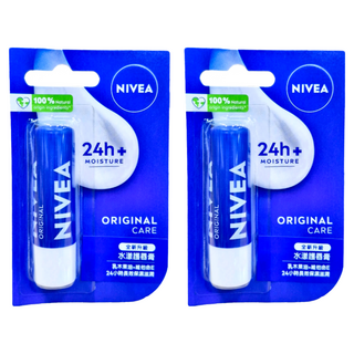 NIVEA 妮維雅 水漾護唇膏, 4.8g, 2件, 小藍