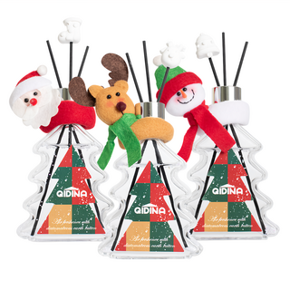 QiMart MIT聖誕狂歡聖誕樹造型硅藻土香氛擴香瓶 200ml, 蜜糖果園, 1瓶