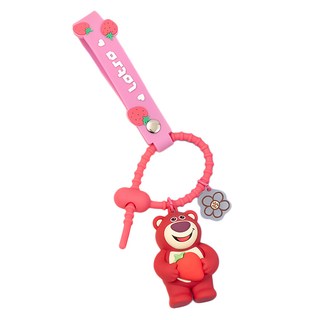 Disney 迪士尼 矽膠立體造型鑰匙圈 CA865 20 x 4.5cm, 草莓熊抱哥 粉色, 1個