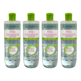 EvoLuderm 潔膚卸妝水 控油調理 混合性至油性肌膚適用, 500ml, 4瓶