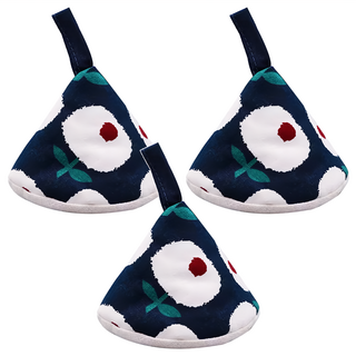 加厚棉隔熱防燙鍋蓋帽 藍蘋果 3個 可愛造型 方便收納