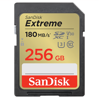 SanDisk 晟碟 公司貨 Extreme SDXC V30 U3 C10 UHS-I 180MB/s R 130MB/s W 記憶卡, 256GB, 1個