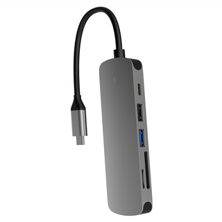 ANTIAN 6合1 Type-C多功能HUB轉接器/筆電轉接頭/傳輸擴充擴展塢, 灰色, 1個