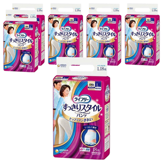 Lifree 來復易 日本原裝進口 清爽俐落褲 成人紙尿褲 男女適用 舒適無痕, 大型, 18片, 6包