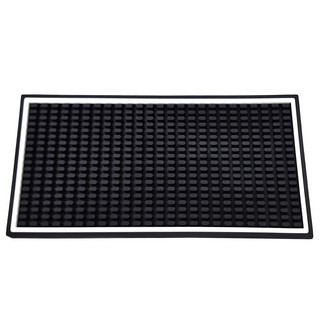 美式吧台墊/工作墊 暗夜黑 (白邊) PVC矽膠, 小(15 x 30cm), 1個