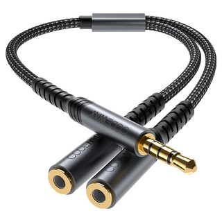 CODEWAY 耳機分接線 Y型 雙母頭 高品質音訊傳輸, 單一商品, 灰色, 1條