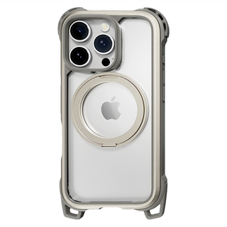 SwitchEasy 魚骨牌 Odyssey Ultra M 磁吸支架掛繩手機殼 25英尺高空防摔保護, iPhone 16 Pro MAX, 透明色 + 灰色