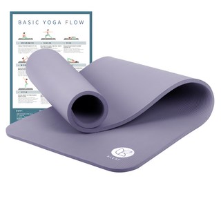 ALEAF NBR 20mm 瑜珈墊 + 運動指南海報, 丁香紫, 1個