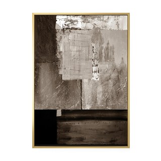 抽象畫 砌 黑框/木框, 70 x 50cm, 金色, 1個