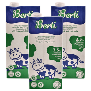 歐洲寶貝 優質保久牛奶 100%生乳 UHT超高溫滅菌, 1L, 3瓶