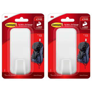 3M Command 無痕 高承重中型掛鉤, 白色, 2個