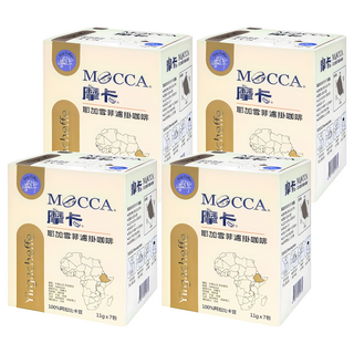 MOCCA 摩卡 耶加雪菲濾掛咖啡, 11g, 7包, 4盒