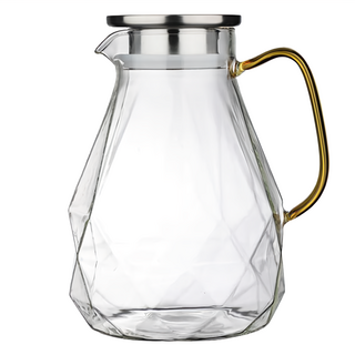 FOREVER 耐熱玻璃 不鏽鋼蓋把手水壺, 1.5L, 透明, 1個