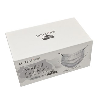 LAITEST 萊潔 成人醫療防護口罩, 綻白迷彩, 30片, 1盒