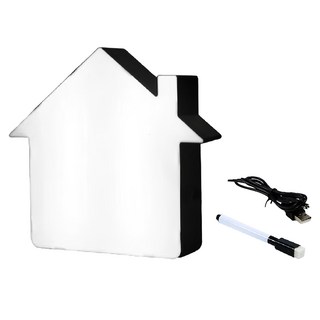 房子 手寫燈箱 含白板筆 USB線, 24.5 x 22 x 5cm, 1組