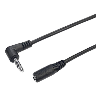 i-gota 愛購它 3.5AUX立體聲延長線 L型 3.5mm公-3.5mm母 90度, 3.5PS03-L, 黑色, 1條