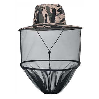 捷華 防蚊罩登山帽 男女通用 防曬 登山 釣魚 露營, 字母軍綠迷彩