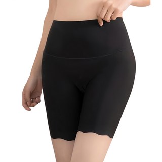 TENGYUE 冰絲涼感無痕收腹安全褲, 中腰 黑色 2件一組