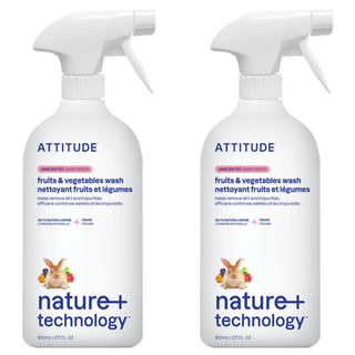 ATTITUDE 艾特優 無香蔬果洗淨液 800ml, 2瓶