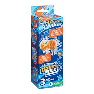 Hasbro 孩之寶 NERF Super Soaker 超威水槍系列 水球 3顆, 1盒, Orange