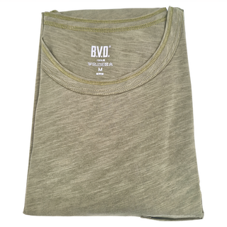 B.V.D. 男款竹節棉短袖圓領衫，透氣，親膚，柔軟舒適, M, B16221