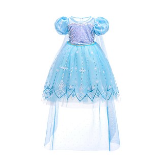 Kori Deer 可莉鹿 女童萬聖節變裝派對造型服裝公主服, 140cm, 冰雪艾莎七彩