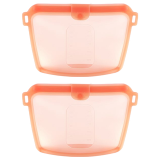 sillymann 100%鉑金矽膠密封袋 WSK3194 食品收納袋 -40°C~250°C適用, 700ml, 1入, 2個