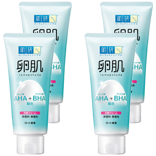 HADALABO 肌研 卵肌去角質洗面乳 AHA+BHA配合 溫和洗淨老廢角質, 130g, 4條
